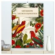 Gefiederte Dschungelfreunde (hochwertiger Premium Wandkalender 2024 DIN A2 hoch), Kunstdruck in Hochglanz