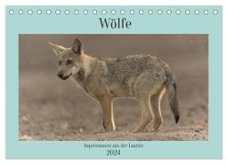 Wölfe, Impressionen aus der Lausitz (Tischkalender 2024 DIN A5 quer), CALVENDO Monatskalender