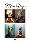 Miau Yoga (Wandkalender 2024 DIN A2 hoch), CALVENDO Monatskalender