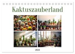 Kaktuszauberland (Tischkalender 2024 DIN A5 quer), CALVENDO Monatskalender