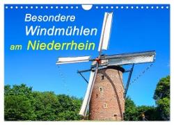 Besondere Windmühlen am Niederrhein (Wandkalender 2024 DIN A4 quer), CALVENDO Monatskalender