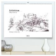 ZeitZeichnen - Stolberg vor unserer Zeit (hochwertiger Premium Wandkalender 2024 DIN A2 quer), Kunstdruck in Hochglanz