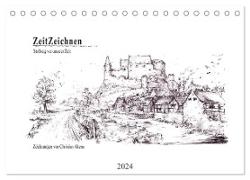 ZeitZeichnen - Stolberg vor unserer Zeit (Tischkalender 2024 DIN A5 quer), CALVENDO Monatskalender