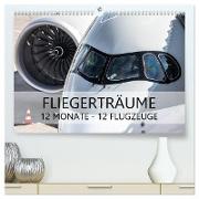 Fliegerträume: 12 Monate, 12 Flugzeuge (hochwertiger Premium Wandkalender 2024 DIN A2 quer), Kunstdruck in Hochglanz