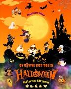 Skrämmande rolig Halloween | Målarbok för barn | Bedårande skräckscener för att njuta av Halloween