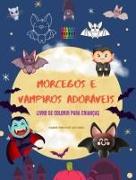 Morcegos e vampiros adoráveis | Livro de colorir para crianças | Desenhos alegres das criaturas noturnas mais afáveis