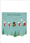 Doppelkarte. Moments Collection. Frohe Weihnachten! / Kork Applikation Socken