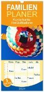 Familienplaner 2024 - Kunterbunte Heißluftballone mit 5 Spalten (Wandkalender, 21 x 45 cm) CALVENDO