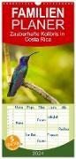 Familienplaner 2024 - Zauberhafte Kolibris in Costa Rica mit 5 Spalten (Wandkalender, 21 x 45 cm) CALVENDO