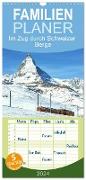 Familienplaner 2024 - Im Zug durch Schweizer Berge mit 5 Spalten (Wandkalender, 21 x 45 cm) CALVENDO