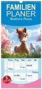 Familienplaner 2024 - Niedliche Ponys mit 5 Spalten (Wandkalender, 21 x 45 cm) CALVENDO