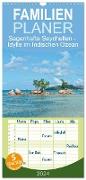 Familienplaner 2024 - Sagenhafte Seychellen - Idylle im Indischen Ozean mit 5 Spalten (Wandkalender, 21 x 45 cm) CALVENDO