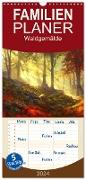 Familienplaner 2024 - Waldgemälde mit 5 Spalten (Wandkalender, 21 x 45 cm) CALVENDO