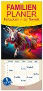 Familienplaner 2024 - Farbsplash in der Tierwelt mit 5 Spalten (Wandkalender, 21 x 45 cm) CALVENDO