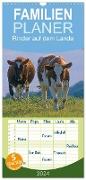 Familienplaner 2024 - Rinder auf dem Lande mit 5 Spalten (Wandkalender, 21 x 45 cm) CALVENDO