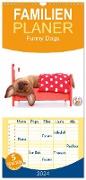 Familienplaner 2024 - Funny Dogs mit 5 Spalten (Wandkalender, 21 x 45 cm) CALVENDO