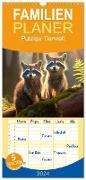 Familienplaner 2024 - Putzige Tierwelt - gemeinsam die Welt entdecken mit 5 Spalten (Wandkalender, 21 x 45 cm) CALVENDO