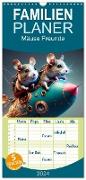 Familienplaner 2024 - Mäuse Freunde mit 5 Spalten (Wandkalender, 21 x 45 cm) CALVENDO