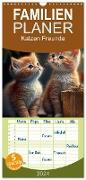 Familienplaner 2024 - Katzen Freunde mit 5 Spalten (Wandkalender, 21 x 45 cm) CALVENDO