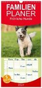 Familienplaner 2024 - Fröhliche Hunde mit 5 Spalten (Wandkalender, 21 x 45 cm) CALVENDO