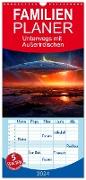 Familienplaner 2024 - Unterwegs mit Außerirdischen mit 5 Spalten (Wandkalender, 21 x 45 cm) CALVENDO