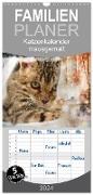 Familienplaner 2024 - Katzenkalender mausgemalt mit 5 Spalten (Wandkalender, 21 x 45 cm) CALVENDO