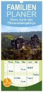 Familienplaner 2024 - Reise durch das Elbsandsteingebirge mit 5 Spalten (Wandkalender, 21 x 45 cm) CALVENDO