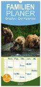 Familienplaner 2024 - Grizzlys - Der Kalender mit 5 Spalten (Wandkalender, 21 x 45 cm) CALVENDO