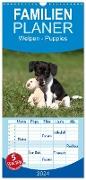 Familienplaner 2024 - Welpen - Puppies mit 5 Spalten (Wandkalender, 21 x 45 cm) CALVENDO