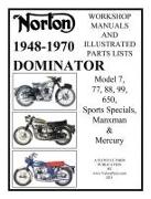 Norton 1949-1970 Dominator Workshop Manuals & Illustrated Parts Lists Model 7, 77, 88, 99, 650, Sports Specials, Manxman & Mercury