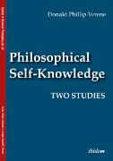 Philosophical Self-Knowledge