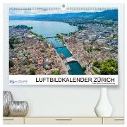 Luftbildkalender Zürich (hochwertiger Premium Wandkalender 2024 DIN A2 quer), Kunstdruck in Hochglanz