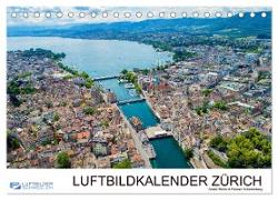 Luftbildkalender Zürich (Tischkalender 2024 DIN A5 quer), CALVENDO Monatskalender