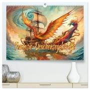 Fantasie-Drachensegelschiffe (hochwertiger Premium Wandkalender 2024 DIN A2 quer), Kunstdruck in Hochglanz