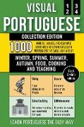 Visual Portuguese - Collection (B/W Edition) - 1.000 Words, Images and Example Sentences to Learn Brazilian Portuguese Vocabulary about Winter, Spring, Summer, Autumn, Food, Cooking and Teaching