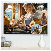Alm Leben - Meine Liebe zum Bergbauernhof (hochwertiger Premium Wandkalender 2024 DIN A2 quer), Kunstdruck in Hochglanz