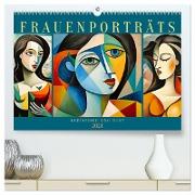 Frauenporträts, kubistisch und bunt (hochwertiger Premium Wandkalender 2024 DIN A2 quer), Kunstdruck in Hochglanz
