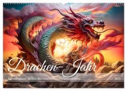 Drachen-Jahr - Kalenderplaner im Stile des chinesischen Tierkreiszeichens (Wandkalender 2024 DIN A2 quer), CALVENDO Monatskalender