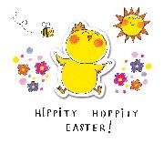 Doppelkarte. Easter Parade - Hippity Hoppity Easter/Chick