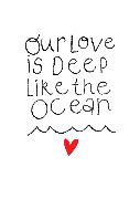 Doppelkarte. Valentine's Love Day - Our Love Is Deep Like The Ocean