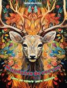 Mandalas de cervos | Livro de colorir para adultos | Imagens antiestresse para estimular a criatividade