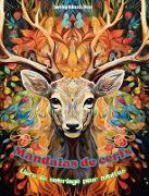 Mandalas de cerfs | Livre de coloriage pour adultes | Dessins anti-stress pour encourager la créativité