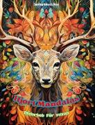 Hjort Mandalas | Målarbok för vuxna | Anti-stress-mönster som uppmuntrar till kreativitet