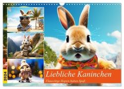 Liebliche Kaninchen. Flauschige Hopsis haben Spaß (Wandkalender 2024 DIN A3 quer), CALVENDO Monatskalender