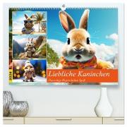 Liebliche Kaninchen. Flauschige Hopsis haben Spaß (hochwertiger Premium Wandkalender 2024 DIN A2 quer), Kunstdruck in Hochglanz