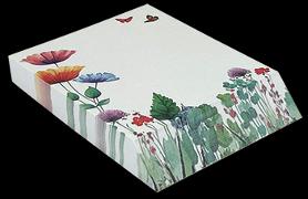 Notizblock - Notizzettel. Schrägschnittblock -Blumenwiese / blanko