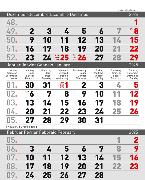 Tischkalender 3-Monat mit Schieber 2025