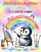 Bedårande pingviner - Målarbok för barn - Kreativa och roliga scener med skrattande pingviner