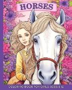 Horse Coloring Book for Girls Ages 8-12