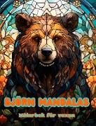 Björn Mandalas | Målarbok för vuxna | Anti-stress-mönster som uppmuntrar till kreativitet
